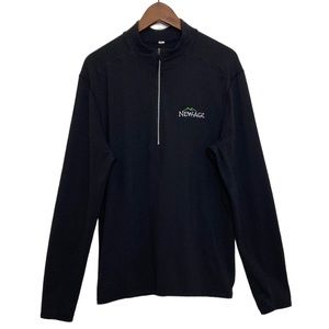 Lululemon Shirt Mens Large Black Surge Warm Half Zip Long Sleeve Added Logo